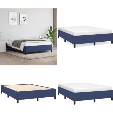Giroletto senza Materasso Blu 140x190 cm in Tessuto - Letto con gambe - Materasso in tessuto