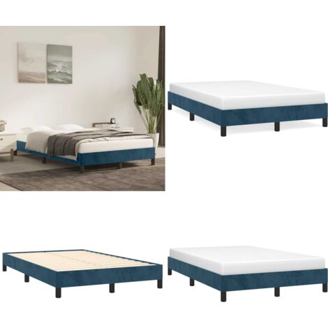 Giroletto senza Materasso Blu Scuro 120x190 cm Velluto - Letto con gambe - Letto con doghe in compensato