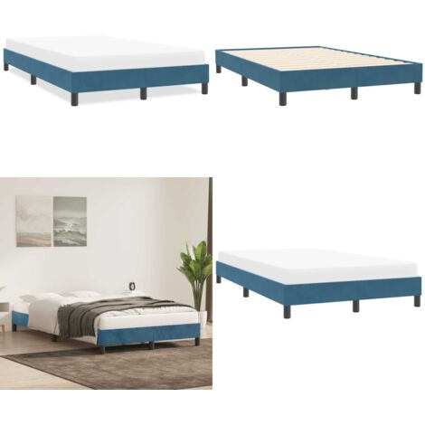 Giroletto senza Materasso Blu Scuro 120x210 cm Velluto - Letto con base a doghe - Letto con gambe stabili