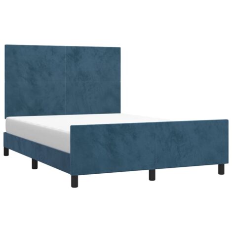 Giroletto senza Materasso Blu Scuro 140x190 cm in Velluto vidaXL