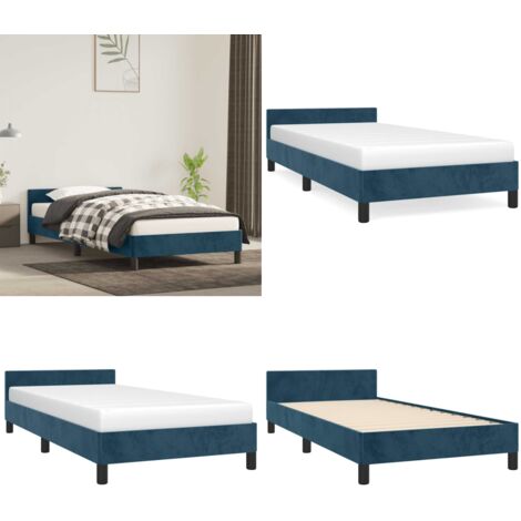 Giroletto senza Materasso Blu Scuro 80x200 cm in Velluto - Letto con testiera - Letto in velluto