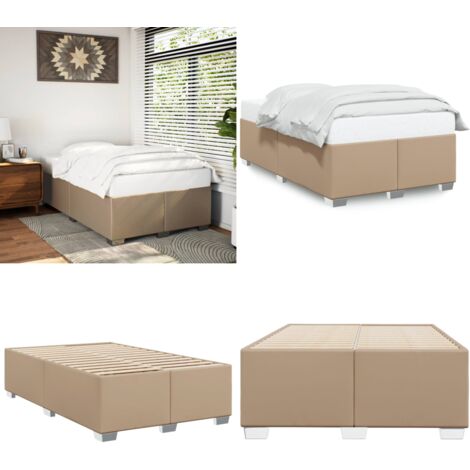 Giroletto senza Materasso Cappuccino 120x190 cm in Similpelle - Letto con doghe - Letto in similpelle