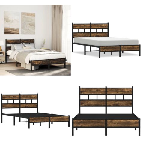 Giroletto senza Materasso con Testiera Rovere Sonoma 120x190 cm - Letto con testiera - Letto in acciaio