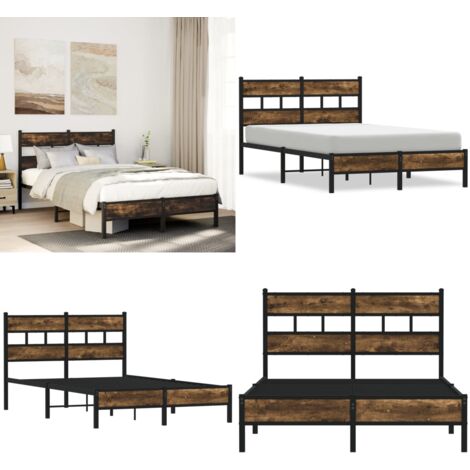 Giroletto senza Materasso con Testiera Rovere Sonoma 120x200 cm - Letto con testiera - Letto con supporto