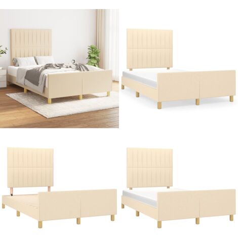 Giroletto senza Materasso Crema 120x190cm in Tessuto - Letto con testiera - Materasso per letto