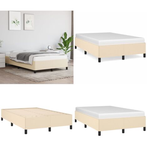 Giroletto senza Materasso Crema 120x200 cm Tessuto - Letto con doghe - Letto in tessuto