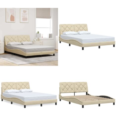 Giroletto senza Materasso Crema 120x200 cm Tessuto - Materasso per letto - Testiera per letto