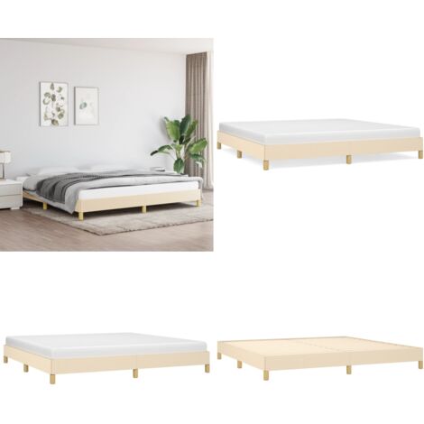 Giroletto senza Materasso Crema 200x200 cm in Tessuto - Letto con doghe - Materasso per letto