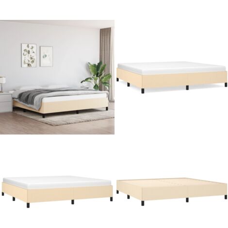 Giroletto senza Materasso Crema 200x200 cm in Tessuto - Letto con doghe - Materasso per letto