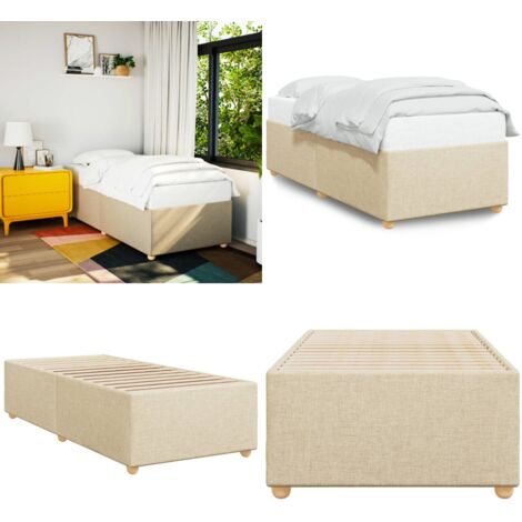 Giroletto senza Materasso Crema 90x200 cm in Tessuto - Materasso - Letto