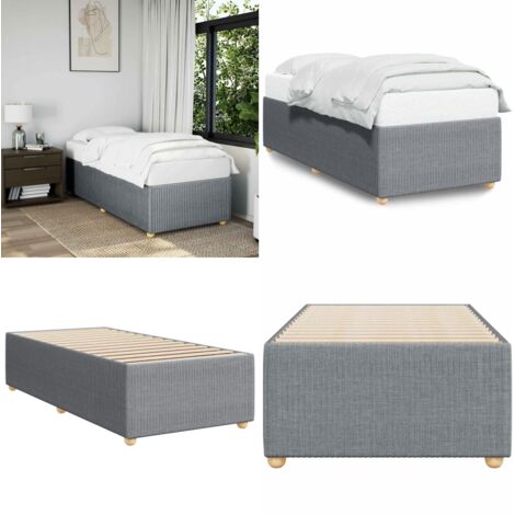 Giroletto senza Materasso Grigio Chiaro 100x200 cm Tessuto - Materasso per letto - Letto con doghe