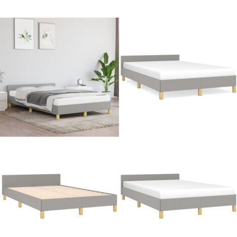 Giroletto senza Materasso Grigio Chiaro 120x190 cm in Tessuto - Testiera letto - Letto con testiera