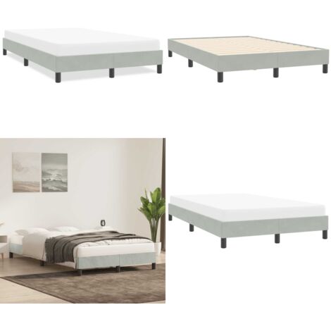 Giroletto senza Materasso Grigio Chiaro 120x210 cm Velluto - Letto con base a doghe - Materasso per letto