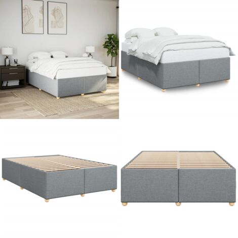 Giroletto senza Materasso Grigio Chiaro 140x190 cm Tessuto - Materasso per letto - Letto con doghe