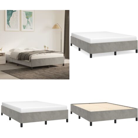 Giroletto senza Materasso Grigio Chiaro 140x190 cm Velluto - Materasso per letto - Letto in velluto
