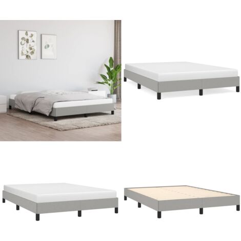 Giroletto senza Materasso Grigio Chiaro 140x200 cm Tessuto - Letto con doghe - Letto in tessuto