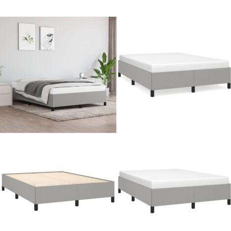 Giroletto senza Materasso Grigio Chiaro 140x200 cm Tessuto - Materasso per letto - Letto con doghe