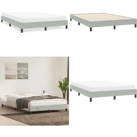 Giroletto senza Materasso Grigio Chiaro 140x220 cm Velluto - Letto con base a doghe - Materasso per giroletto