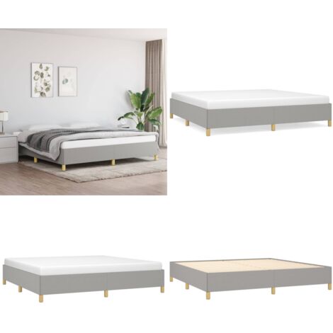 Giroletto senza Materasso Grigio Chiaro 200x200 cm Tessuto - Letto con doghe - Materasso per camera da letto