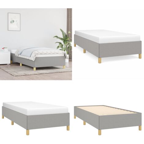 Giroletto senza Materasso Grigio Chiaro 80x200 cm Tessuto - Letto con doghe - Letto in tessuto