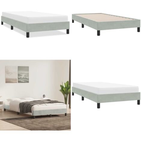 Giroletto senza Materasso Grigio Chiaro 80x220 cm Velluto - Letto con base a doghe - Materasso in velluto