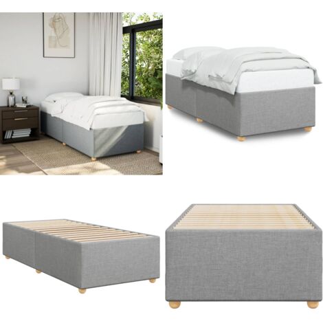 Giroletto senza Materasso Grigio Chiaro 90x190 cm Tessuto - Materasso per letto - Letto con doghe