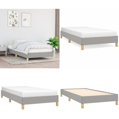 Giroletto senza Materasso Grigio Chiaro 90x200 cm Tessuto - Letto con doghe - Letto in tessuto