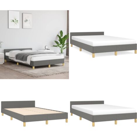 Giroletto senza Materasso Grigio Scuro 120x190 cm in Tessuto - Letto con testiera - Materasso per letto
