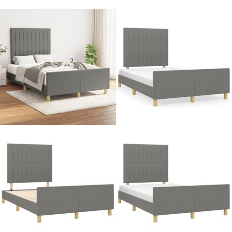 Giroletto senza Materasso Grigio Scuro 120x190 cm in Tessuto - Testiera letto - Letto con testiera
