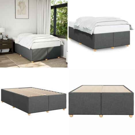 Giroletto senza Materasso Grigio Scuro 120x200 cm Tessuto - Materasso per camera da letto - Letto con doghe
