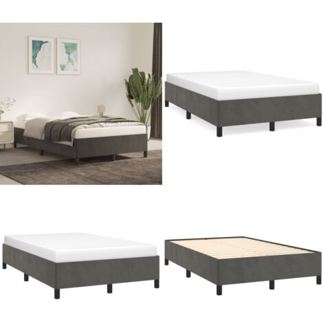 Giroletto senza Materasso Grigio Scuro 120x200 cm Velluto - Materasso - Letto