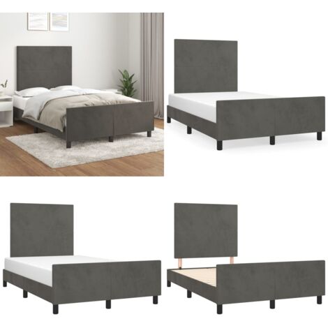 Giroletto senza Materasso Grigio Scuro 120x200 cm Velluto - Testiera per letto - Letto con testiera