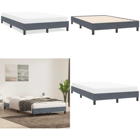 Giroletto senza Materasso Grigio Scuro 120x210 cm Velluto - Letto con base a doghe - Materasso per letto