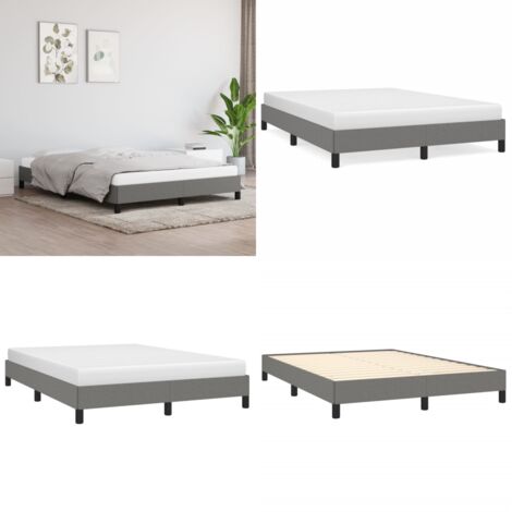 Giroletto senza Materasso Grigio Scuro 140x190 cm Tessuto - Materasso per letto - Letto con gambe
