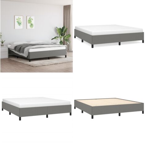 Giroletto senza Materasso Grigio Scuro 180x200 cm Tessuto - Letto con doghe - Letto in tessuto
