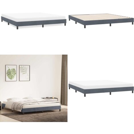 Giroletto senza Materasso Grigio Scuro 180x220 cm Velluto - Letto con base a doghe - Materasso per giroletto