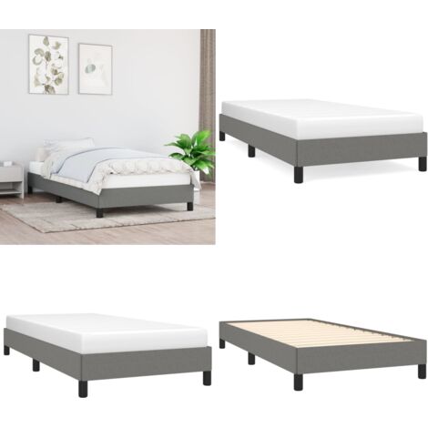 Giroletto senza Materasso Grigio Scuro 80x200 cm Tessuto - Letto con doghe - Materasso per letto