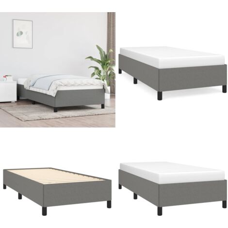 Giroletto senza Materasso Grigio Scuro 90x190 cm Tessuto - Letto con doghe - Materasso per letto