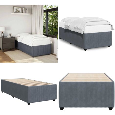 Giroletto senza Materasso Grigio Scuro 90x190 cm Velluto - Materasso - Letto