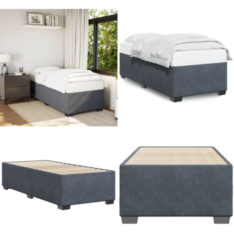 Giroletto senza Materasso Grigio Scuro 90x200 cm Velluto - Materasso per letto - Letto in velluto