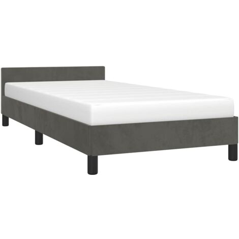 Giroletto senza Materasso Grigio Scuro 90x200 cm Velluto vidaXL
