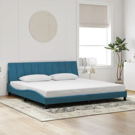 Giroletto senza Materasso Hanko Blu 200x200 cm in Velluto vidaXL