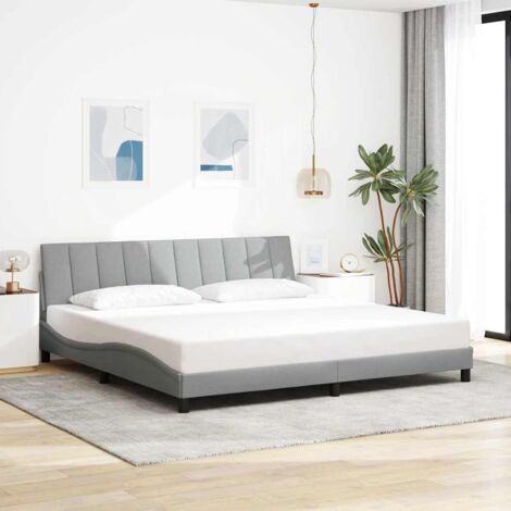 Giroletto senza Materasso Hanko Grigio Chiaro 200x200 cm Tessuto vidaXL