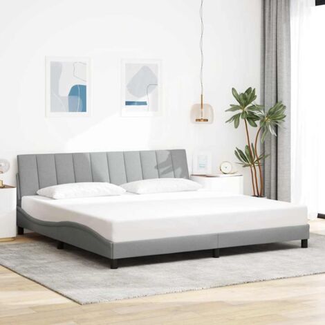 Giroletto senza Materasso Hanko Grigio Chiaro 200x200 cm Tessuto vidaXL