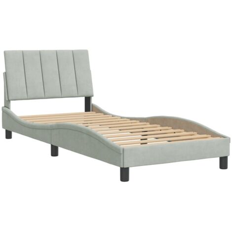 Giroletto senza Materasso Hanko Grigio Chiaro 80x200 cm Velluto vidaXL