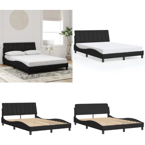 Giroletto senza Materasso Hanko Nero 120x200 cm Velluto - Materasso - Letto con testiera