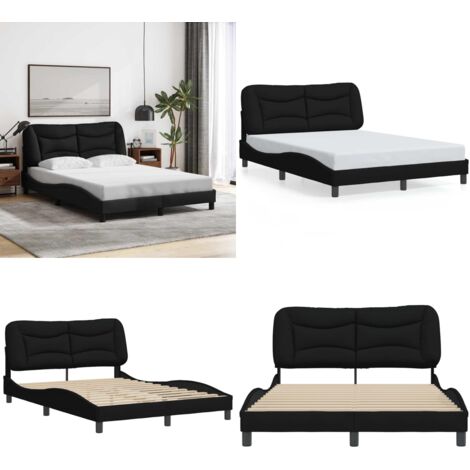 Giroletto senza Materasso Hvar Nero 120x200 cm Tessuto - Materasso letto - Letto con testiera
