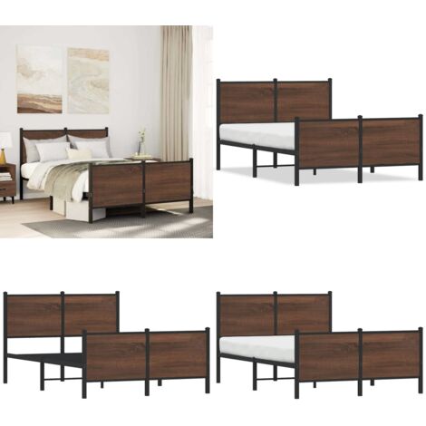 Giroletto senza Materasso in Metallo Rovere Marrone 120x200 cm - Letto senza materasso - Letto in acciaio