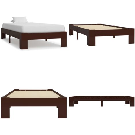 Giroletto senza Materasso Marrone Scuro 100x200 cm Legno Pino - Letto in legno - Letto senza materasso