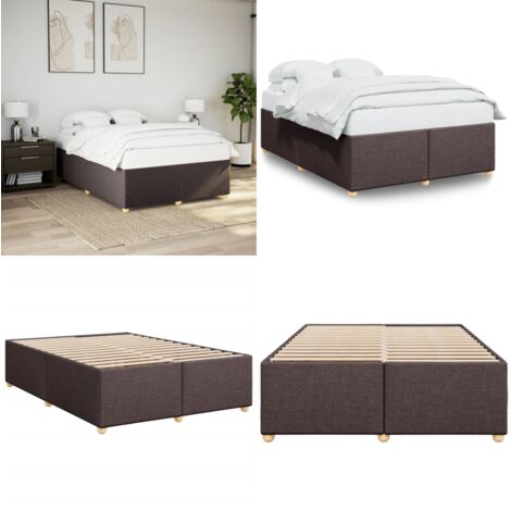 Giroletto senza Materasso Marrone Scuro 140x190 cm Tessuto - Materasso per letto - Letto con doghe